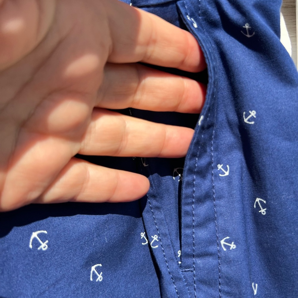 NWT Talbots Fun Navy White Anchor Print Relaxed Chino Pants - Picture 3 of 7